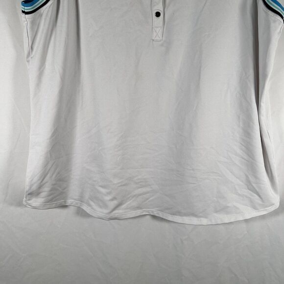 Chico's Tank Top Womens 3 XL White Collared Zenergy 1/4 Button Sleeveless - Picture 3 of 9